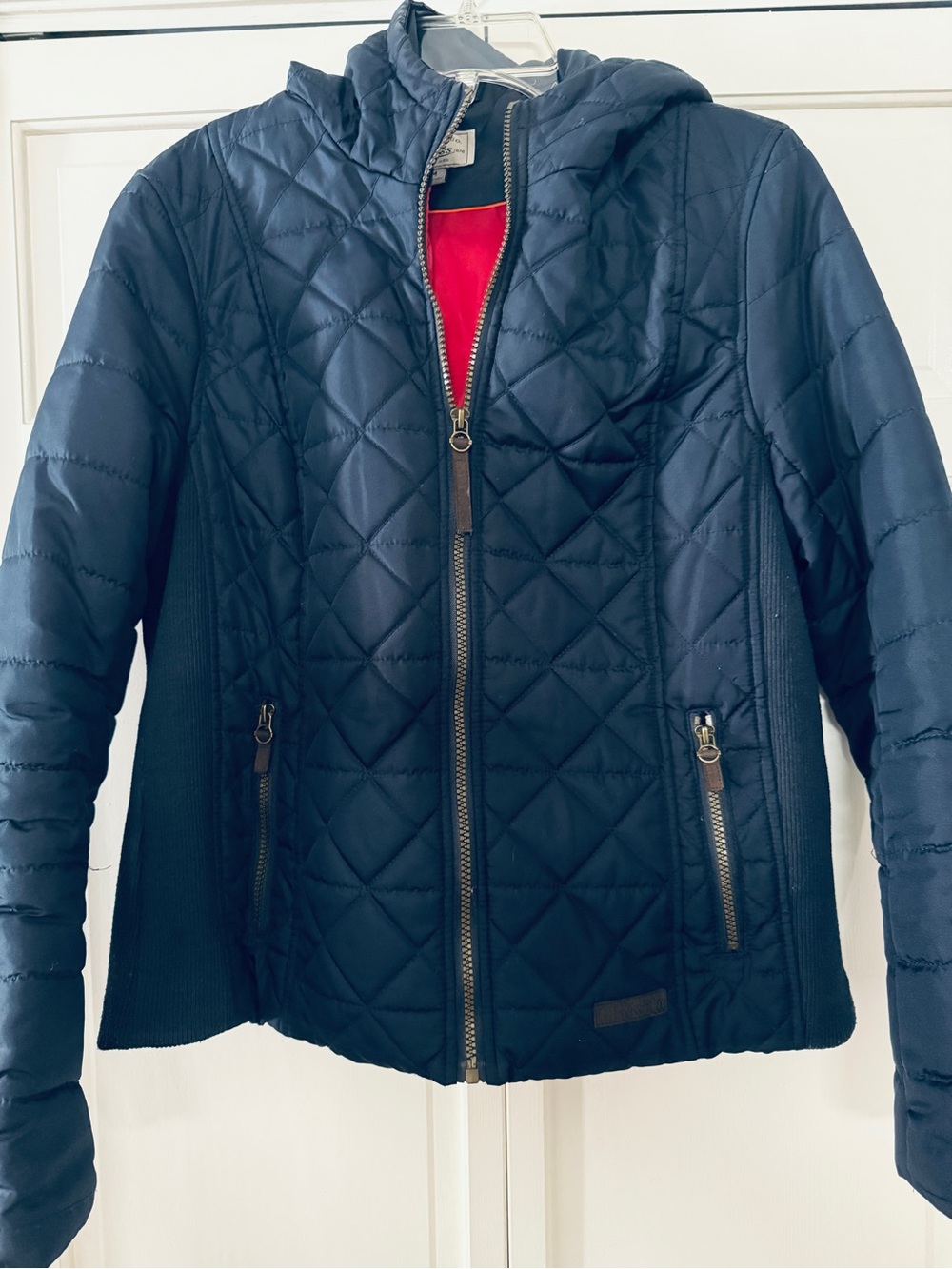 G.H. Bass & Co. Quilted Navy Hooded Jacket, Women’s Size M.